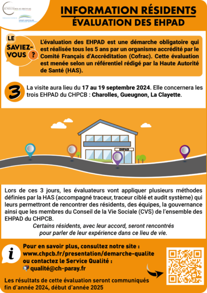 Affiche évaluation des EHPAD du 17 au 19 septembre 2024